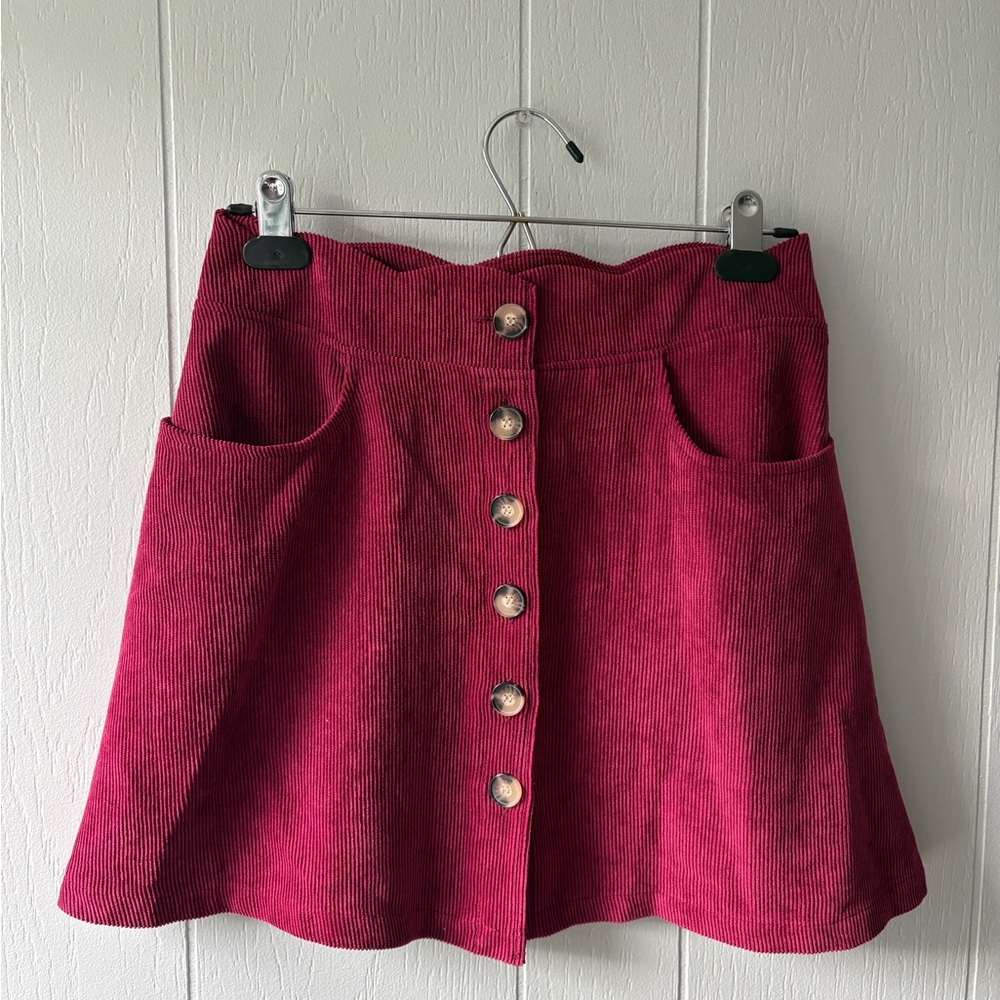 Elegant Pink Corduroy Skirt